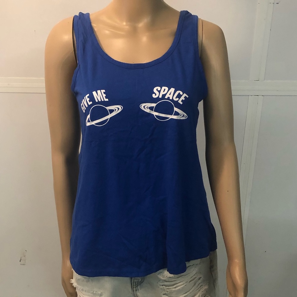 “give me space” tank top